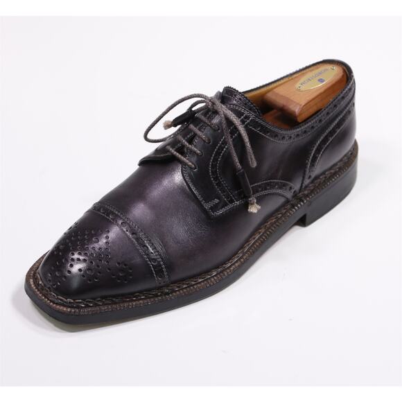 StefanoBi for Domenico Vacca Black Captoe Oxford Norvegese Dress Shoes UK 10 Oxford Dress Shoe Oxford - Shop Online - Stefano Borella main image 3